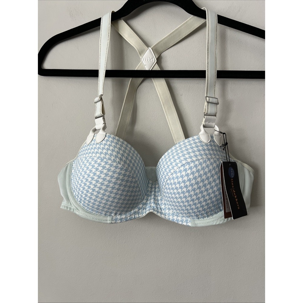 marlies dekkers gloria plunge bra Size 38B Suspenders Sexy Blue NWT